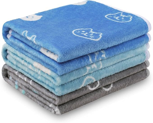 1 Pack 3 Blankets Super Soft Fluffy Premium Cute Cat Pattern Pet Blanket by luciphia