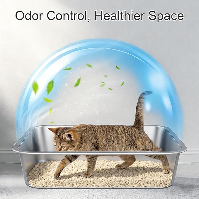 Large Stainless Steel Litter Box - Image 3