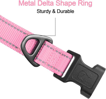 Joytale Reflective Dog Collar, Soft Neoprene Padded, Metal D-Ring, Nylon Pet - Image 3