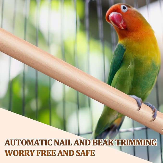 Sintuff 8 Pcs Bird Perches for Cage Accessories, Wooden Perch Rods Replacement - Image 5