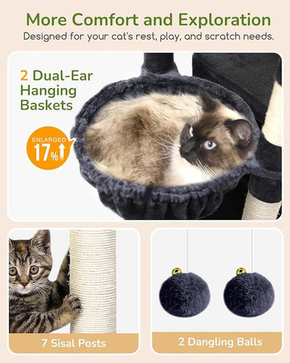 Globlazer Heavy Duty Cat Tree, 74in Sturdy Cat Tower - Image 4