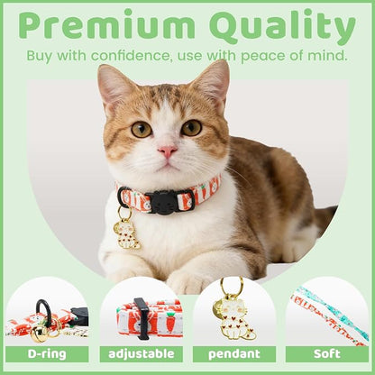 Easter Cat Collar-2 Pack Collars White and Orange Rabbit Print Breakaway - Image 3