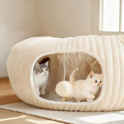 Cat Tunnel Bed with 40 Pcs Interactive Cat Toys, Cat Tube with Kitten Toys - Image 3