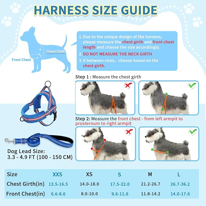 SlowTon No Pull Small Dog Harness and Leash Set, Puppy Soft Vest Harness Neck & - Image 5