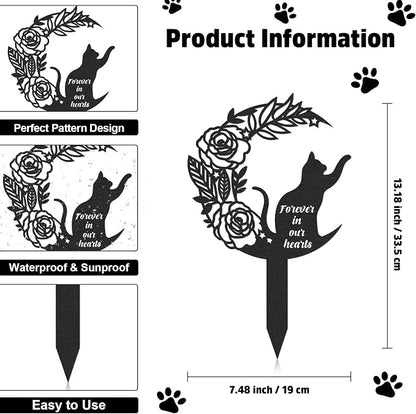Pet Grave Markers Cat, Metal Memorial Plaques - Image 2