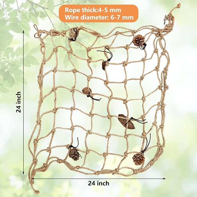 Tfwadmx Bird Climbing Rope Net Parrot Perch Climbing Rope Ladder, Large Size - Image 3