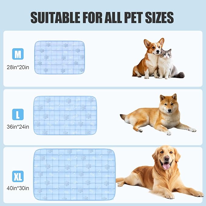 RIOGOO Dog Cooling Mat, Dog Blanket Washable, Cool Fabric & Internal Waterproof - Image 4