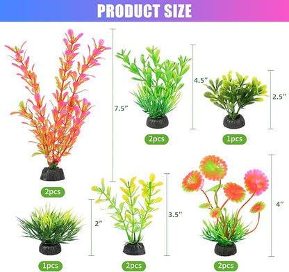 AQUANEAT Artificial Fish Tank Plants, Plastic Aquarium Decorations - Image 2