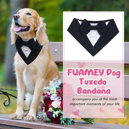 FUAMEY Dog Tuxedo for Large Dogs, Dog Formal Suit Dogs Attire Pet Bow Tie Puppy - Image 6