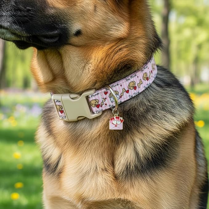 Pink Dog Collar, Girl Dog Collar - Image 5