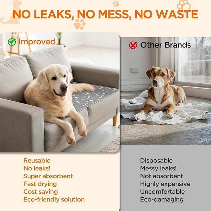 Washable Pee Pads for Dogs, Fast Absorbent Dog Pee Pads for Crate Pet Training - Image 4