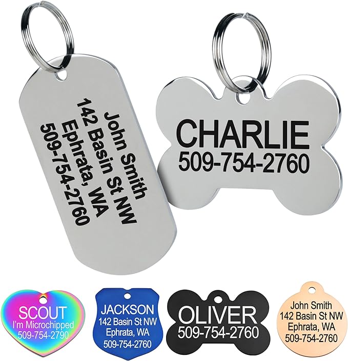 GoTags Stainless Steel Pet ID Tags, Personalized Dog Tags and Cat Tags by GoTags