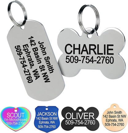GoTags Stainless Steel Pet ID Tags, Personalized Dog Tags and Cat Tags by GoTags