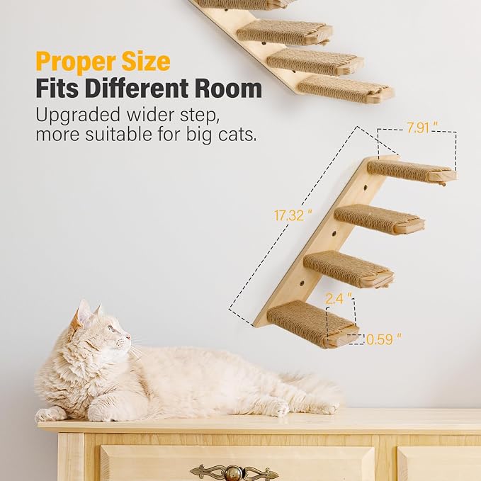 4 Steps Cat Wall Shelves Cat Wall Stairs - Image 4