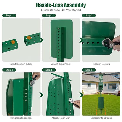 Dog Poop Trash Can Outside for HOA Communities, Durable Rust Proof Aluminum Dog - Image 9