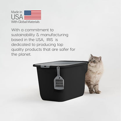 IRIS USA Cat Litter Box, Large Cat Box Enclosure, Top Entry - Image 8
