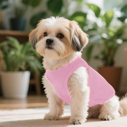 4 Pcs Cat Shirts Solid Color Dog Clothes Summer Sleeveless Pet T Shirts - Image 6