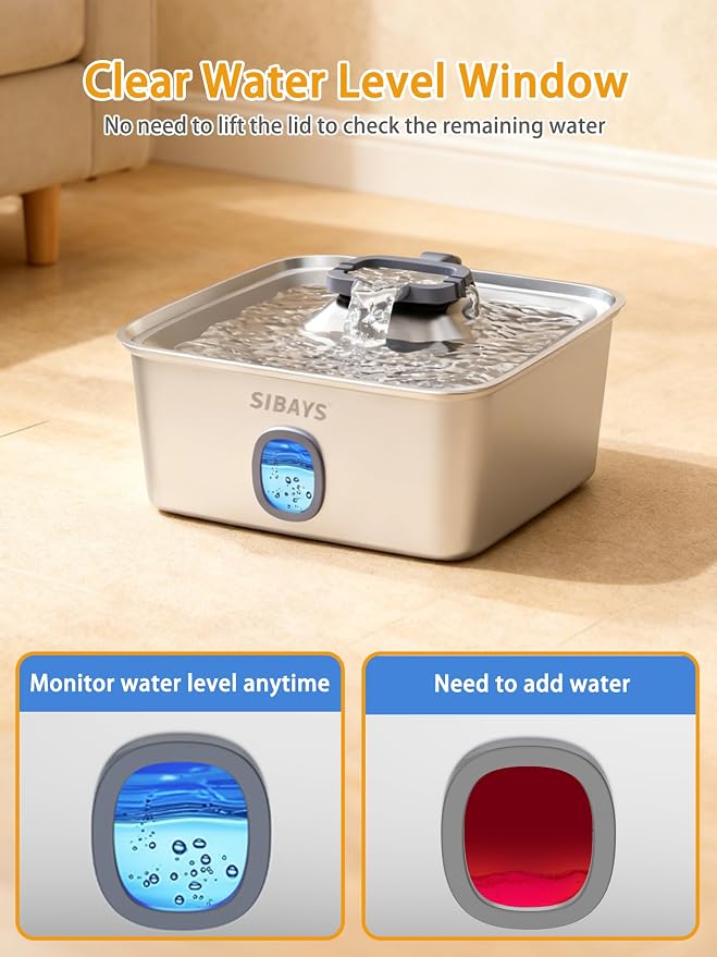 SIBAYS 4Gal/15L Large Dog Water Fountain, Stainless Steel Pet Fountain - Image 6