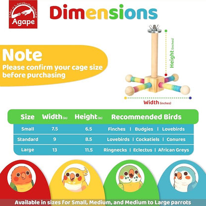 Agape Bird Toy, Parrot 360° Interactive Rotating Perch, Bird Cage Accessories - Image 4