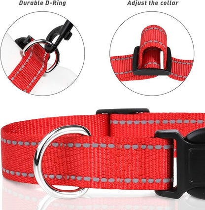 TagME Reflective Nylon Dog Collars, Adjustable Classic Pet Collar - Image 3