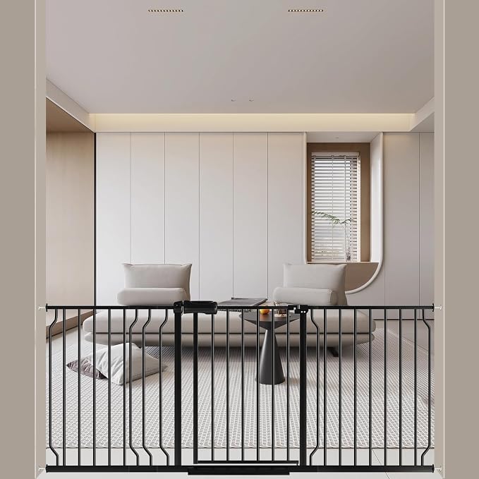 WAOWAO Baby Gate 62.20-71.26" Extra Wide Pressure Mounted Walk Through Swing by WAOWAOBABYSAFETYPRODUCTS