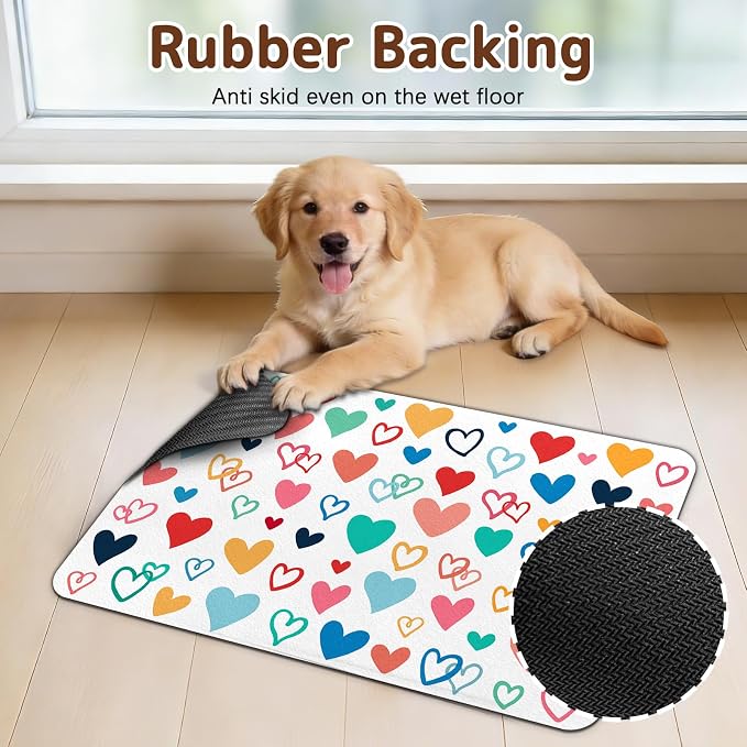 Dog Food Mat for Bowls, Absorbent Quick Dry Dog Cat Mats for Food and Water - Image 5