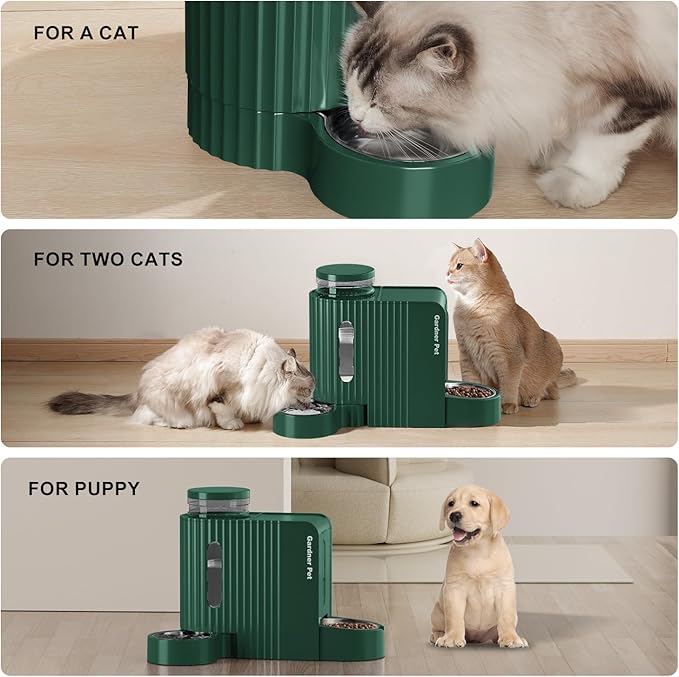 Gardner Pet Automatic Gravity Cat Food Feeder and Water Dispenser Stainless - Image 7