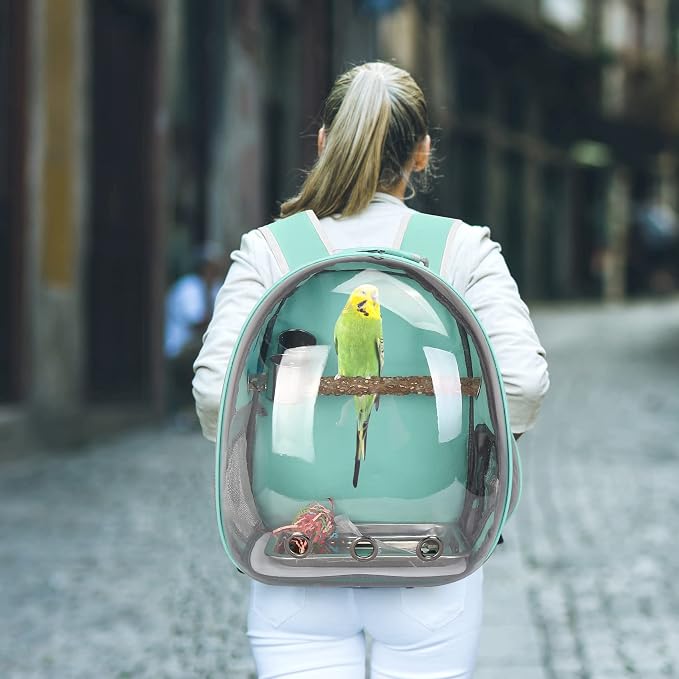 Bird Backpack Carrier with Perch, Portable Wild Bird Travel Cage Bag, Parrot - Image 8