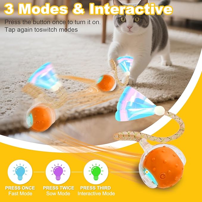 3-Pack Interactive Cat Toys Ball - Image 2