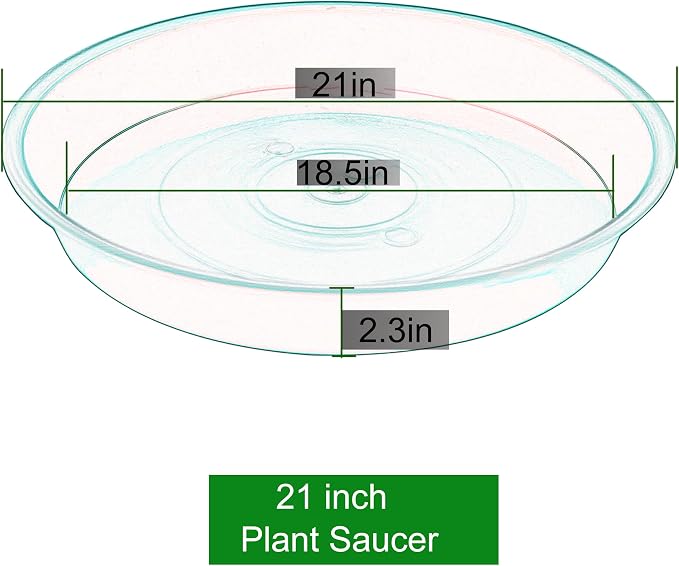 2 Pack of 20 21 inch Plant Saucer Round, Deep Plant Saucers - Image 2