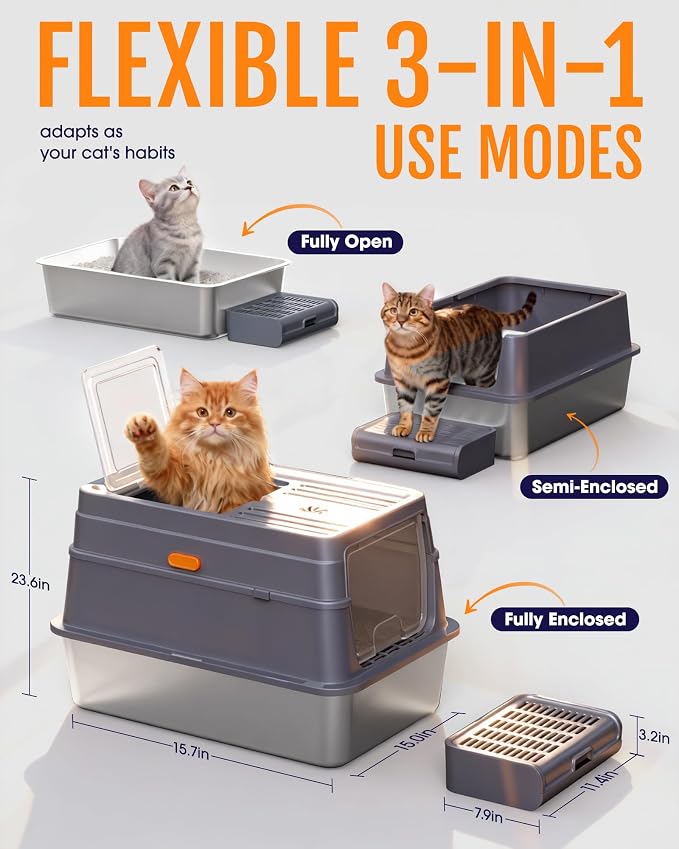 Cat Litter Box - Stainless Steel Litter Box - Image 5