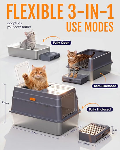 Cat Litter Box - Stainless Steel Litter Box - Image 5