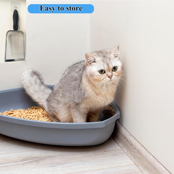 itPlus Cat Litter Scoop, Stainless Steel Cats Sturdy Mesh Scooper Kitty Litter - Image 5