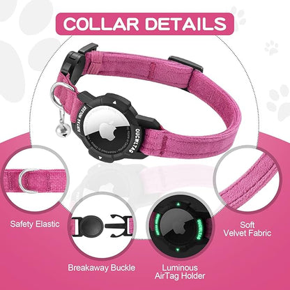 Luminous AirTag Cat Collar Breakaway, OUCWLTAG GPS Cat Collar - Image 2