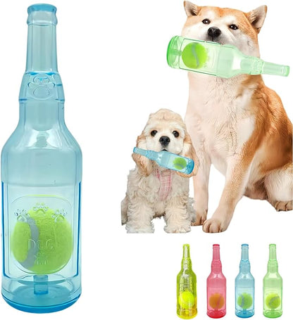 Tennis Ball in Bottle Dog Toy Reinforced and Thickened Rubber Bottle Dog Chew by Jatmira