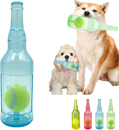Cute Tough Dog Toy Rubber Bottle Squeaky Dogs Chew Toy Long Lasting Interactive by Jatmira