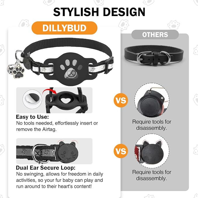 Airtag Cat Collar Breakaway, Reflective Kitten Collar - Image 8