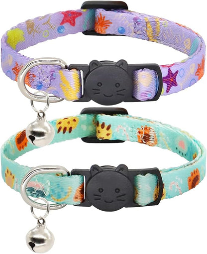 Cat Collar, 2 Pack Breakaway Collar by Giecooh