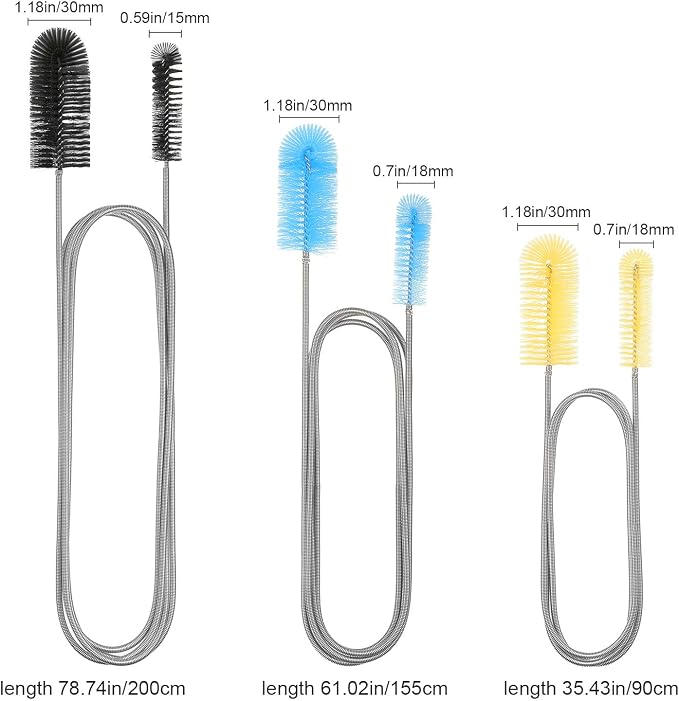Patelai 3 Pieces Aquarium Filter Hose Brush Stainless Flexible Tube Cleaning - Image 4