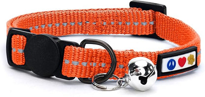 Pawtitas Recycled Orange Reflective Cat Collar – Eco-Friendly Breakaway Safety by Pawtitas