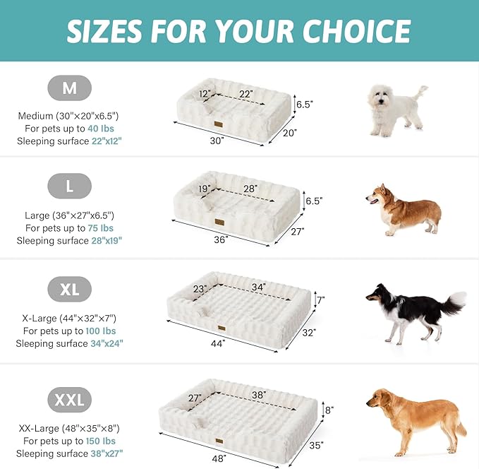 Orthopedic Dog Bed for Extra Large Dog, Soft and Warm Faux Fur Sofa for Giant - Image 3