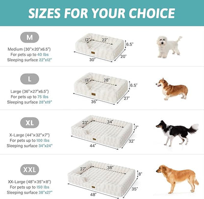 Orthopedic Dog Bed for Extra Large Dog, Soft and Warm Faux Fur Sofa for Giant - Image 3