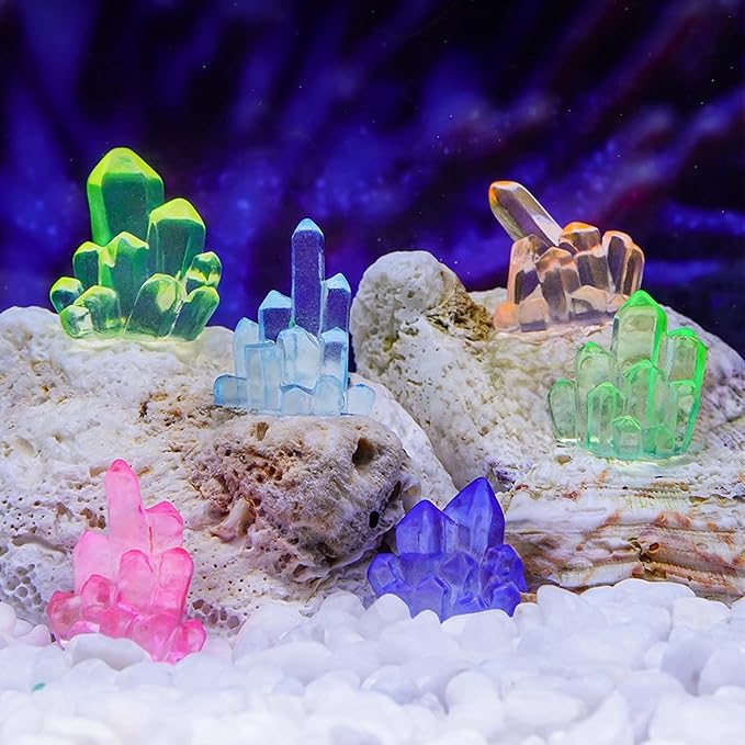 MIUPOO Glow Crystal, Betta Stones, Glow in The Dark Crystal, Bonsai Decor - Image 4