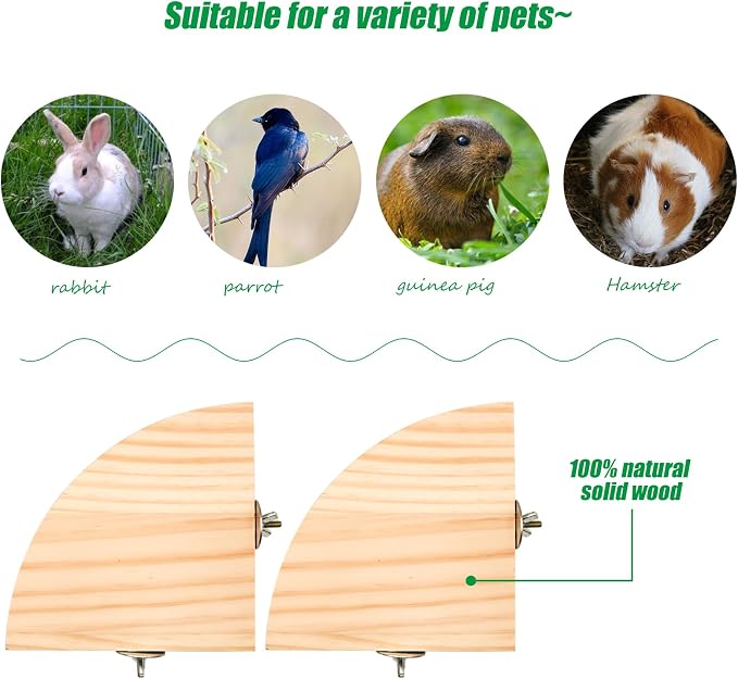 2 Pack Bird Perch Platform, Parrot Stand Sector Playground Wood Perch Stand Toy - Image 4