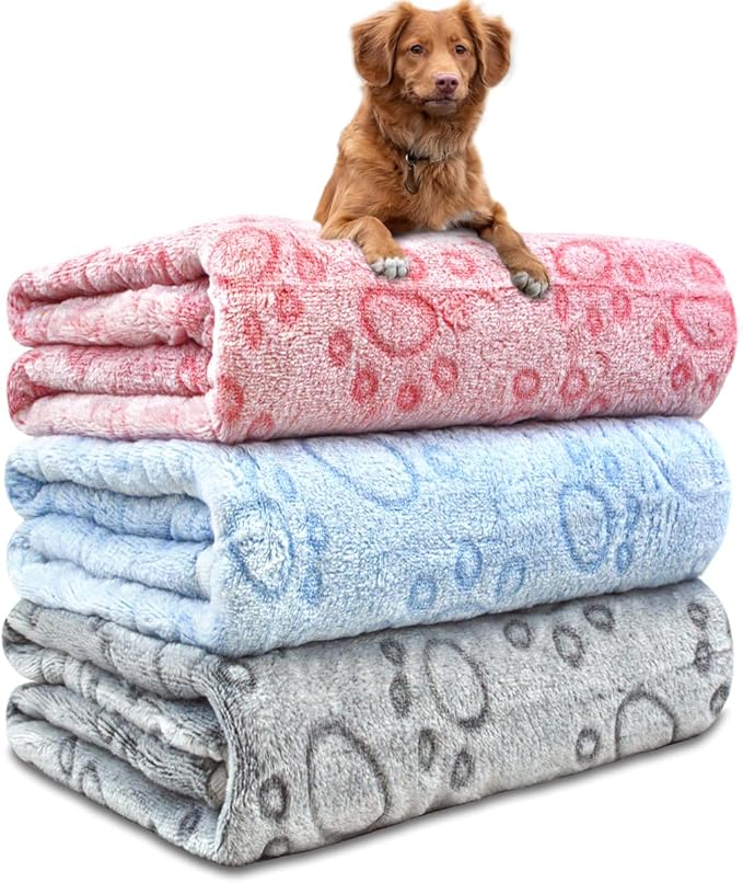 Dog Blankets for Small Medium Dogs Washable, 3 Pack Pet Blanket Washable 30" x by NXDZI
