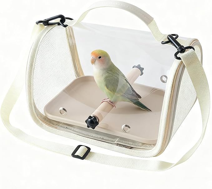 Hands Free Small Pet Cage with Breathable Mesh Windows Parrot Backpack by Unknown