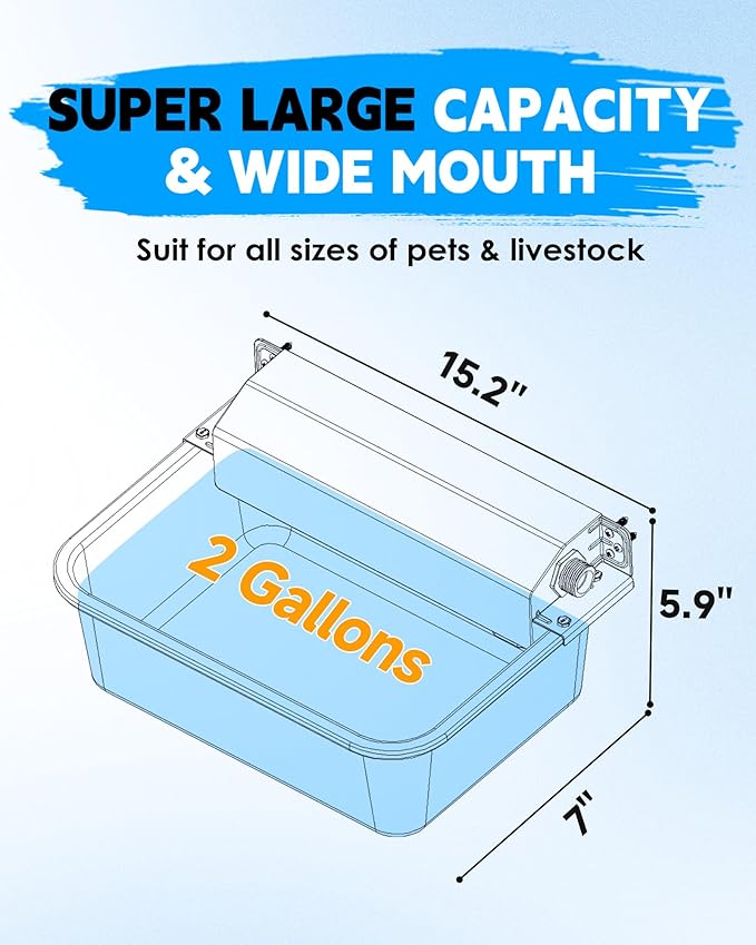 Automatic Dog Water Dispenser, 2 Gallons 304 Stainless Steel Dog Water Bowl - Image 3