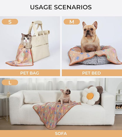 1 Pack 3 Blankets Super Soft Fluffy Cute Bone Pattern Pet Blanket Flannel Throw - Image 2