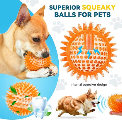 SHARLOVY 3.5” Large Dog Toys Ball, 6 Pack Squeaky oys, Durable - Image 5