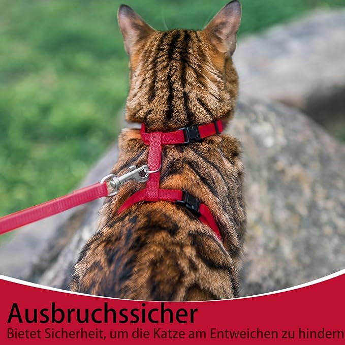 PUPTECK Adjustable Cat Harness and Leash Set Escape Proof Kitten Strap Collar - Image 6